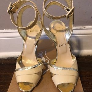 Brand New Christian Louboutin Bone Sandal Heels 7